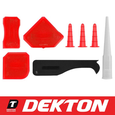 Dekton 8Pc Caulking Tool Kit Sealant Remover Grout Cleaner And Finishing Kit from B&Q