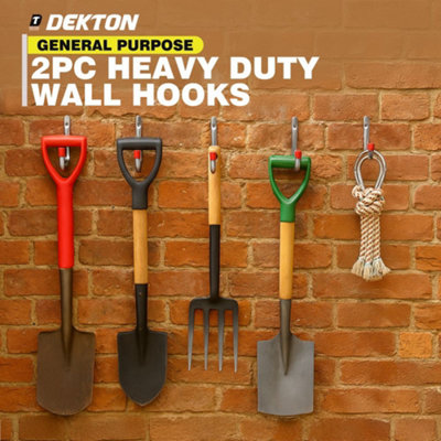Dekton 2Pc 21.5Cm X 14.5Cm General Purpose Wall Hooks Max Capacity 15KgDt70584 from B&Q