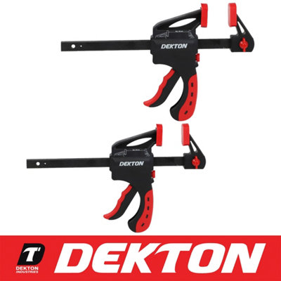 Dekton 2Pc 6" Rapid Clamp Set Quick Grip Speed Ratchet Spreader Vice Bar 150mm from B&Q