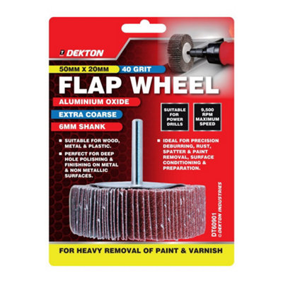 Generic Dekton 50mm Grit Flap Wheels X 20mm 40 GritDt60901 from B&Q