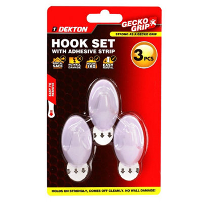 Dekton Geckogrip Hook Set 3Pc WhiteDh04014 from B&Q