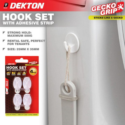 Dekton Geckogrip Hook Set 4Pc WhiteDh04020 from B&Q