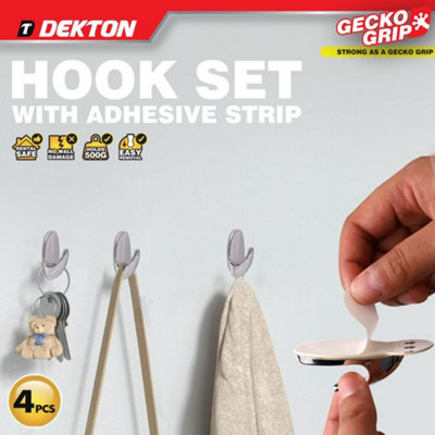 Dekton Geckogrip Hook Set 4Pc ChromeDh04024 from B&Q