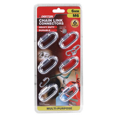 Generic Dekton 6Pc Chain Link Connector 6mmDh70160 from B&Q