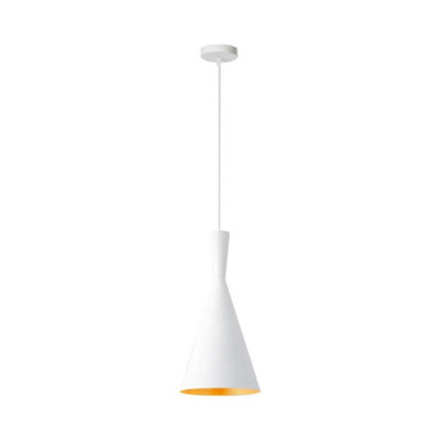 Simple Lighting White Conical Pendant Light390mm HeightE27 Base from B&Q