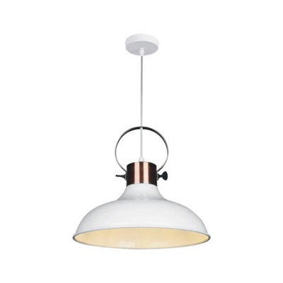Simple Lighting WhiteE27 Pendant LightIndustrial Style from B&Q