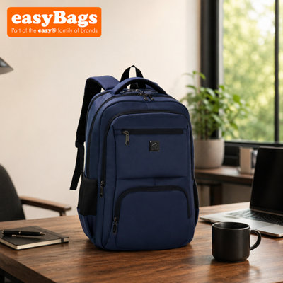 easyBags Durable Laptop Backpack With Smart Organisation And Travel-Friendly DesignNavy from B&Q