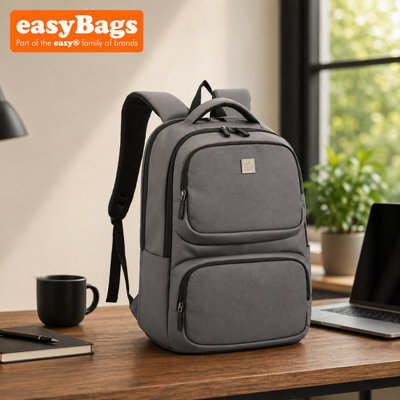 easyBags Durable Laptop Backpack With Smart Organisation And Travel-Friendly DesignGrey from B&Q