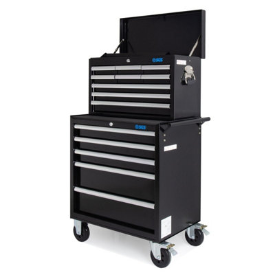 Sgs Pro 14 Drawer Tool Chest & Roller CabinetSmooth SlidersLiners & Lock from B&Q