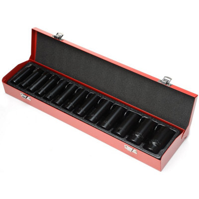 B&Q -  Socket Set 13 Pcs For 1/2" Air Impact WrenchMetal Case Corrosion Resistant