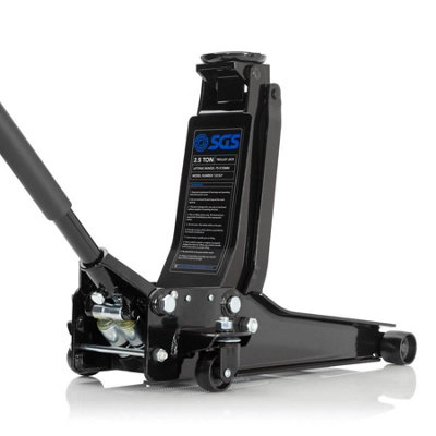 Sgs 2.5 Tonne Low Profile Trolley Jack 90mmSteelRubberised HandleDual Pump