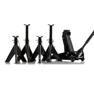 Sgs 3 Tonne Heavy Duty Trolley Jack & 6 Tonne Axle Stands Set465mm Max. Lift