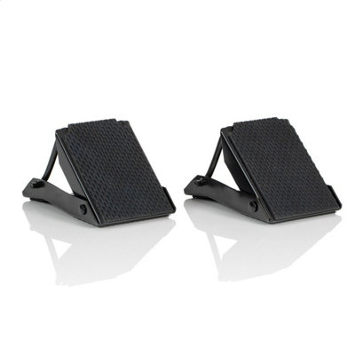 B&Q -  Folding Steel Wheel Chocks With Rubber Feet For Car / Caravan / Trailer