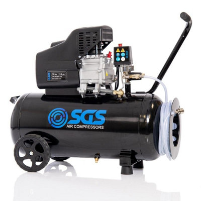 B&Q -  50 Litre Air Compressor With Integrated Hose Reel115Psi 9.5Cfm 2.5Hp 50L