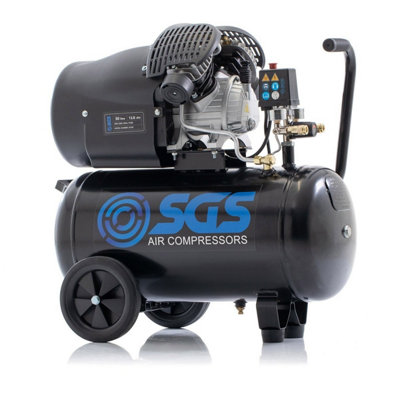 B&Q -  50 Litre Air Compressor V-Twin High Power Twin Outlets13.8Cfm 3.0Hp 50L