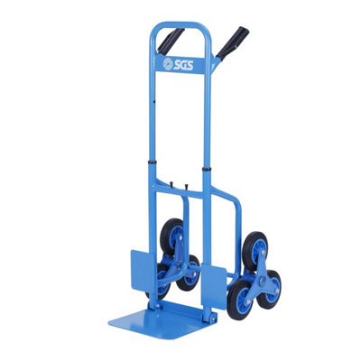 B&Q -  Stair Climbing Sack Truck 120Kg Tough Steel 3-Wheel Design For Safe Control