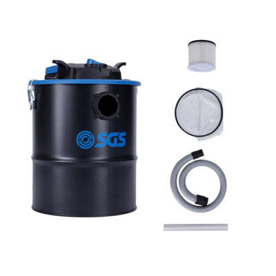 B&Q -  15L Ash Vacuum Cleaner 600W W/ Steel TankHandle Hose Storage & Accessories