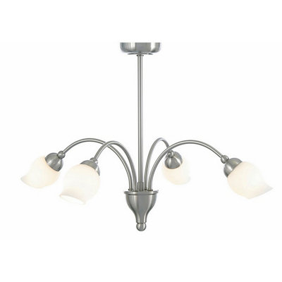 Luminosa Lighting Luminosa Rimini Pendant 4 Light G9 Satin Chrome from B&Q