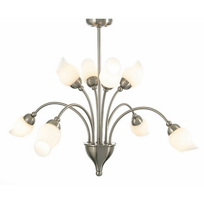 Luminosa Lighting Luminosa Rimini Pendant 8 Light G9 Satin Chrome from B&Q