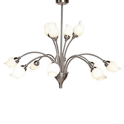 Luminosa Lighting Luminosa Rimini Pendant 12 Light G9 Satin Chrome from B&Q
