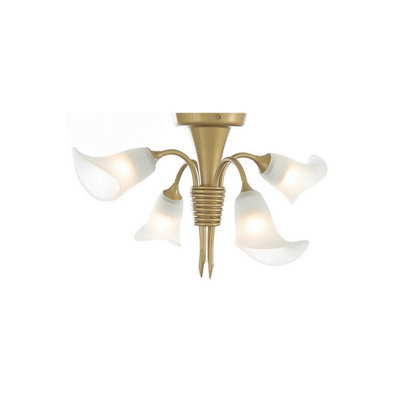 Luminosa Lighting Luminosa Ancona Semi Flush 4 Light G9 Satin French Gold from B&Q