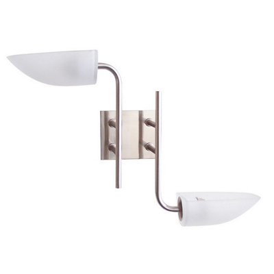 Luminosa Lighting Luminosa Udine Wall Lamp 2 Light G9 Satin Chrome from B&Q