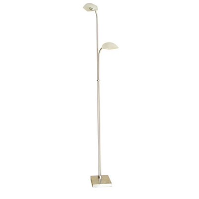 Luminosa Lighting Luminosa Udine Floor Lamp In-Line Dimmer 2 Light G9 Satin ChromeNot Led/cfl Compatible from B&Q