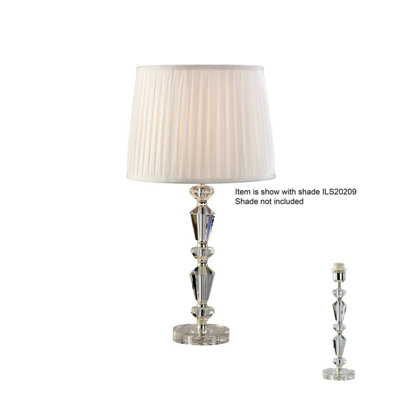 B&Q -  Luminosa Renee Crystal Table Lamp Without Shade E27 Silver Finish
