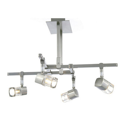 Luminosa Lighting Luminosa Ticino Semi Flush 4 Light G9 Satin Chrome from B&Q