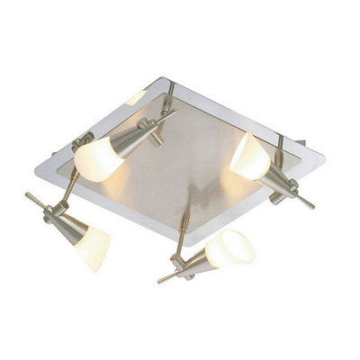 Luminosa Lighting Luminosa Diama Flush Plate G9 4 Light G9 Nickel/polished Chrome from B&Q