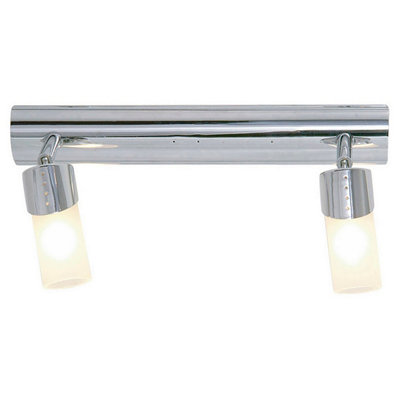 Luminosa Lighting Luminosa Kopus Ceiling 2 Light G9 Polished ChromeFrosted Glass from B&Q