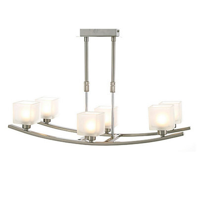 Luminosa Lighting Luminosa Pila 6 Light G9 Pendant G9 Satin Nickel from B&Q