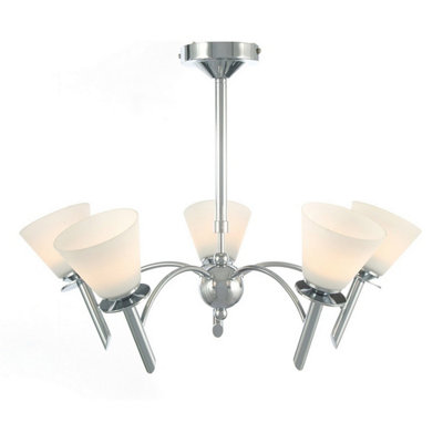Luminosa Lighting Luminosa Kristina Pendant 5 Light G9 Polished Chrome from B&Q