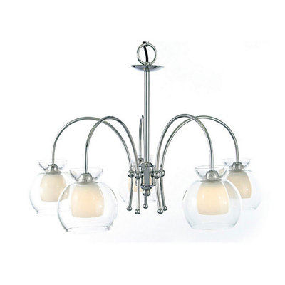 Luminosa Lighting Luminosa Malvina Pendant/semi Flush 5 Light G9 Polished Chrome from B&Q