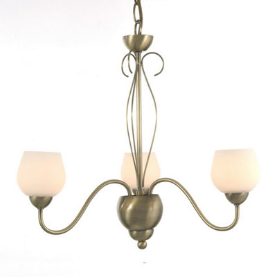 Luminosa Lighting Luminosa Klara Pendant 3 Light G9 Antique Brass from B&Q