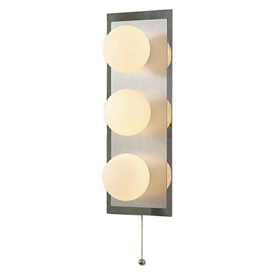 Luminosa Lighting Luminosa Ip44 Globe Wall Lamp Pull-Cord Switch 3 Light G9 In Polished Chrome from B&Q