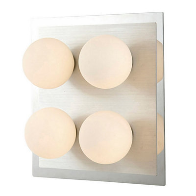 Luminosa Lighting Luminosa Ip44 Globe Flush Ceiling Light G9 4 Light G9 In Polished Chrome & Aluminium from B&Q