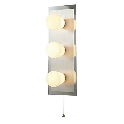Luminosa Lighting Luminosa Ip44 Cone Wall Lamp Pull-Cord Switch 3 Light G9 Polished Chrome & Aluminium from B&Q