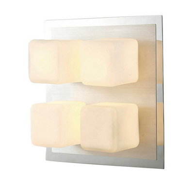 Luminosa Lighting Luminosa Ip44 Cube Flush Ceiling 4 Light G9 Polished Chrome & Aluminium from B&Q