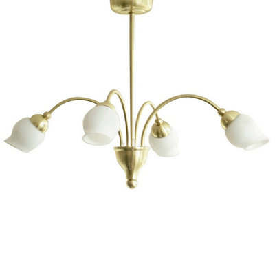 Luminosa Lighting Luminosa Rimini Pendant 4 Light G9 Satin Brass from B&Q