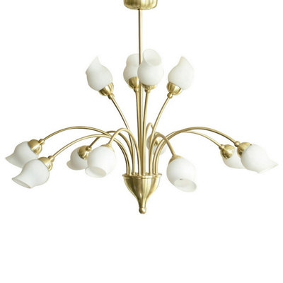 Luminosa Lighting Luminosa Rimini Pendant 12 Light G9 Satin Brass from B&Q
