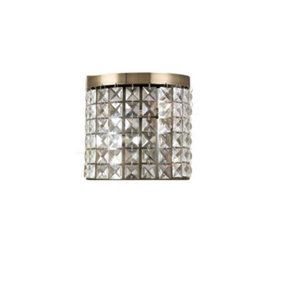 B&Q -  Luminosa Cortina Wall Lamp 2 Light Antique BrassCrystal