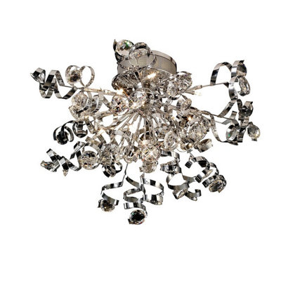 Luminosa Lighting Luminosa Kurlz Ceiling 15 Light G4 Polished Chrome/crystalNot Led/cfl Compatible from B&Q