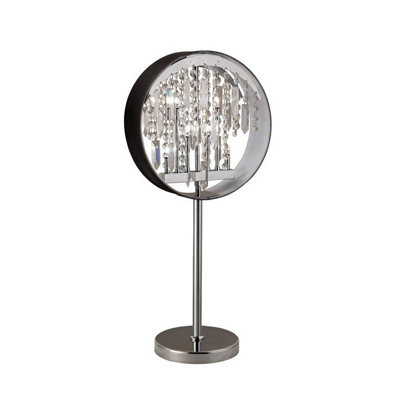 Luminosa Lighting Luminosa Geo Table Lamp Black Shade 7 Light G4 Polished Chrome/crystalNot Led/cfl Compatible from B&Q