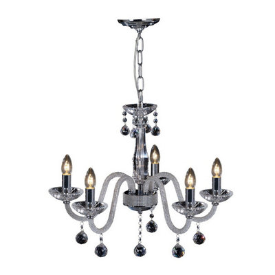 Luminosa Lighting Luminosa Amora Pendant 5 Light E14 Polished Chrome/crystal from B&Q
