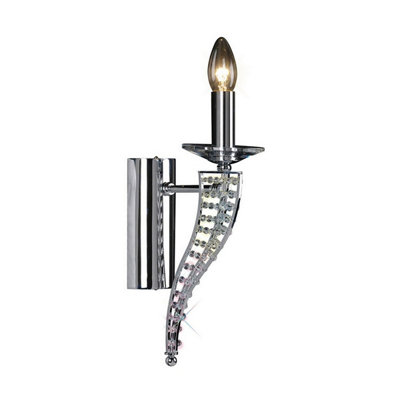 Luminosa Lighting Luminosa Santo Wall Lamp E14 Polished Chrome/crystal from B&Q