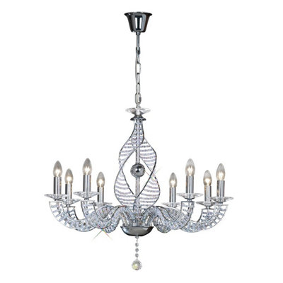 Luminosa Lighting Luminosa Santo Pendant 8 Light E14 Polished Chrome/crystal from B&Q