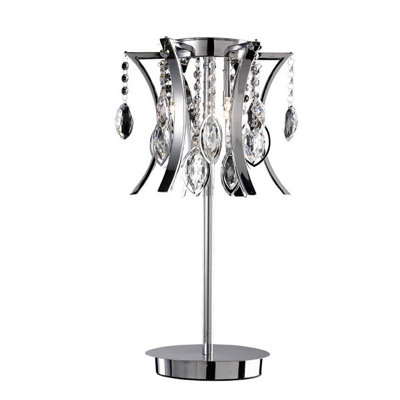 Luminosa Lighting Luminosa Mios Table Lamp 3 Light G4 Polished Chrome/crystal from B&Q