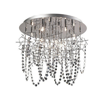 Netlighting Unisex Grey Lexi Ceiling Light G4 Polished Chromecrystal Not Ledcfl Compatible In Size 10 - Image 2