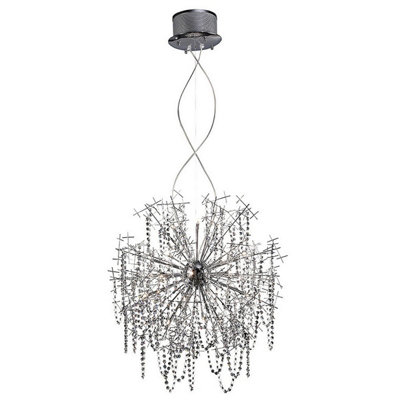 Luminosa Lighting Luminosa Lexi Pendant 22 Light G4 Polished Chrome/crystalNot Led/cfl Compatible Item Weight: 15Kg from B&Q